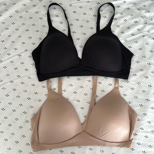 Aerie Real Sunnie 2 Wireless Bras 36D Nude & Black